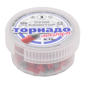 Квинтор - пули Торнадо Магнум калибр 4,5 мм вес 0,78 г пачка 100 шт - 1 Квинтор - пули Торнадо Магнум калибр 4,5 мм вес 0,78 г пачка 100 шт - 1