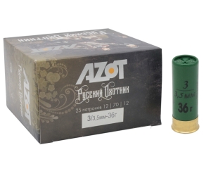 Патрон 12х70 дробь 3 навеска 36 г Русский охотник Азот - 1 Патрон 12х70 дробь 3 навеска 36 г Русский охотник Азот - 1