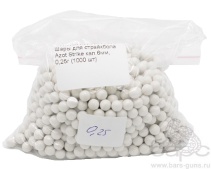 Шары для страйкбола Azot Strike вес 0,25 г 1000 шт Шары для страйкбола Azot Strike вес 0,25 г 1000 шт
