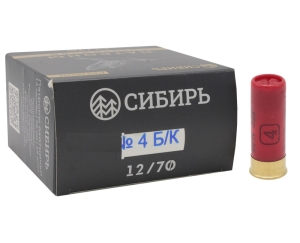 Патрон 12х70 дробь 4 Сибирь Премиум без контейнера - 1 Патрон 12х70 дробь 4 Сибирь Премиум без контейнера - 1