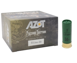 Патрон 12х70 дробь 5 навеска 36 г Русский охотник Азот - 1 Патрон 12х70 дробь 5 навеска 36 г Русский охотник Азот - 1