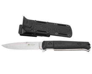 Kizlyar Supreme - нож туристический Sturm AUS-8 Stone Wash, Black Kraton Handle, Black Polyamide Sheath - 1