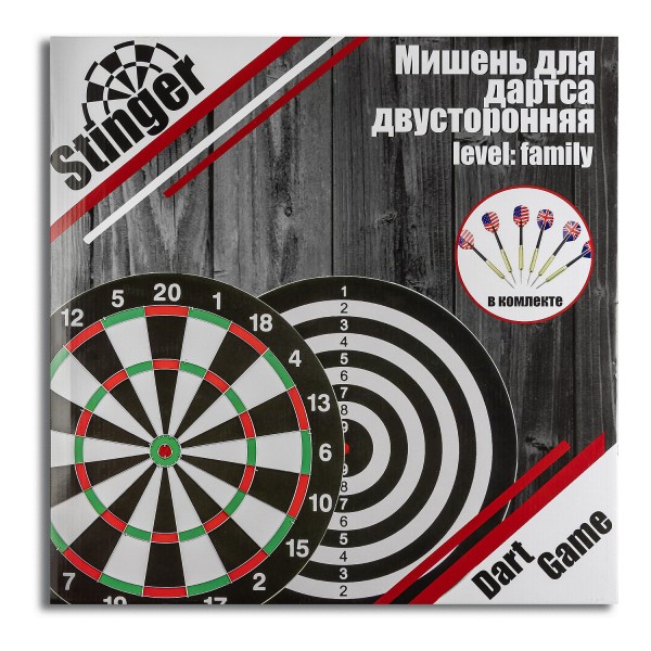 Набор для дартса Stinger,Ø45 см, 1,9 см,прес.бумага+6 дротиков 18гр.-1 Набор для дартса Stinger,Ø45 см, 1,9 см,прес.бумага+6 дротиков 18гр.-1