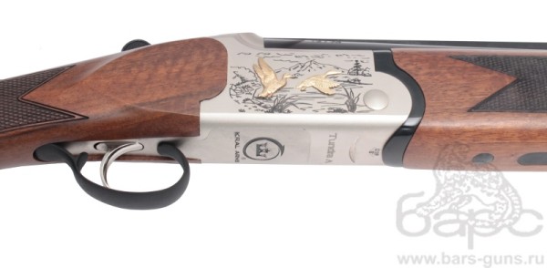 Kral Tundra A 12х76 орех 710 мм золотые утки белая ствольная коробка эжектор - гравировка утки Kral Tundra A 12х76 орех 710 мм золотые утки белая ствольная коробка эжектор - гравировка утки