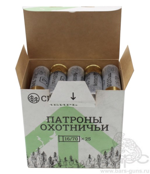 Патрон 16х70 дробь 3 б-к Сибирь Искра пачка 25 шт Патрон 16х70 дробь 3 б-к Сибирь Искра пачка 25 шт