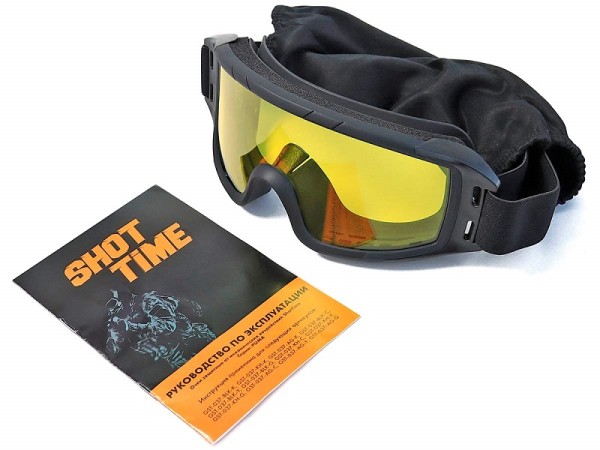 Маска стрелковая ShotTime Puma, защитная, линза желтая-3 Маска стрелковая ShotTime Puma, защитная, линза желтая-3