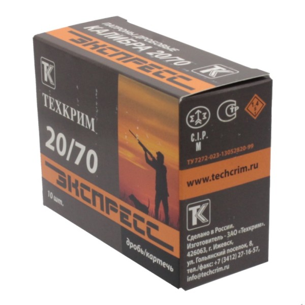 Патрон 20х70 дробь 0 Экспресс Техкрим - 4 Патрон 20х70 дробь 0 Экспресс Техкрим - 4